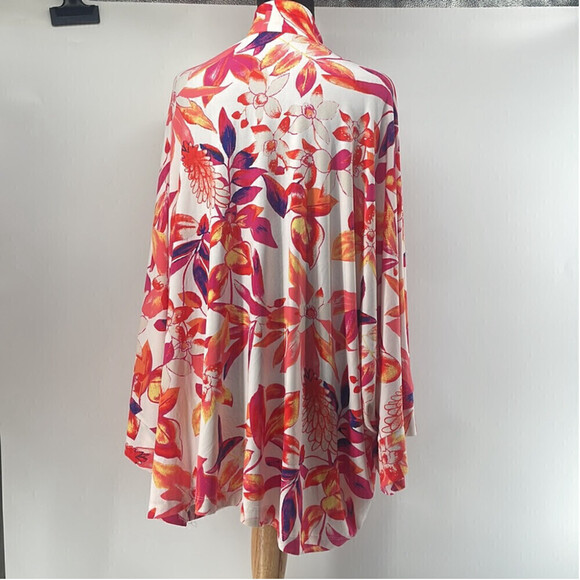 Natori open front floral cardigan duster vacation tropical sz 1X - Picture 11 of 11